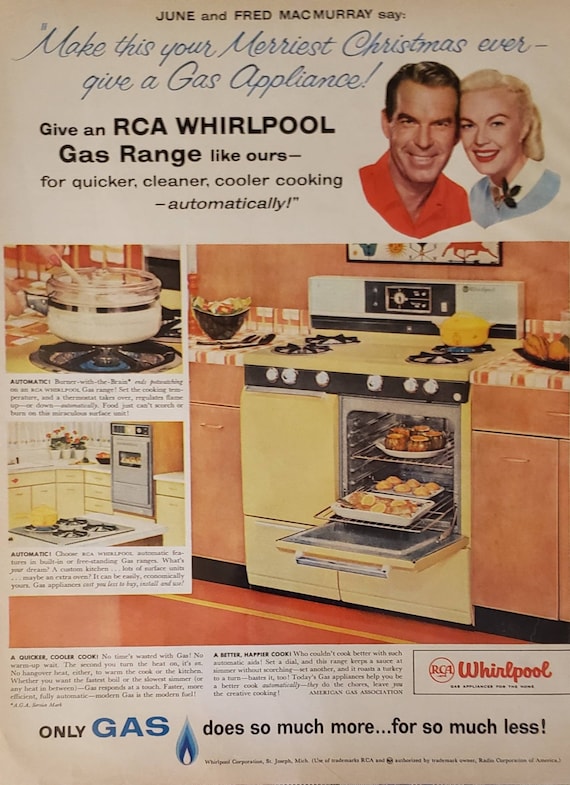 1958 RCA WHIRLPOOL Gas Range Stove Oven Kitchen Appliance June Etsy