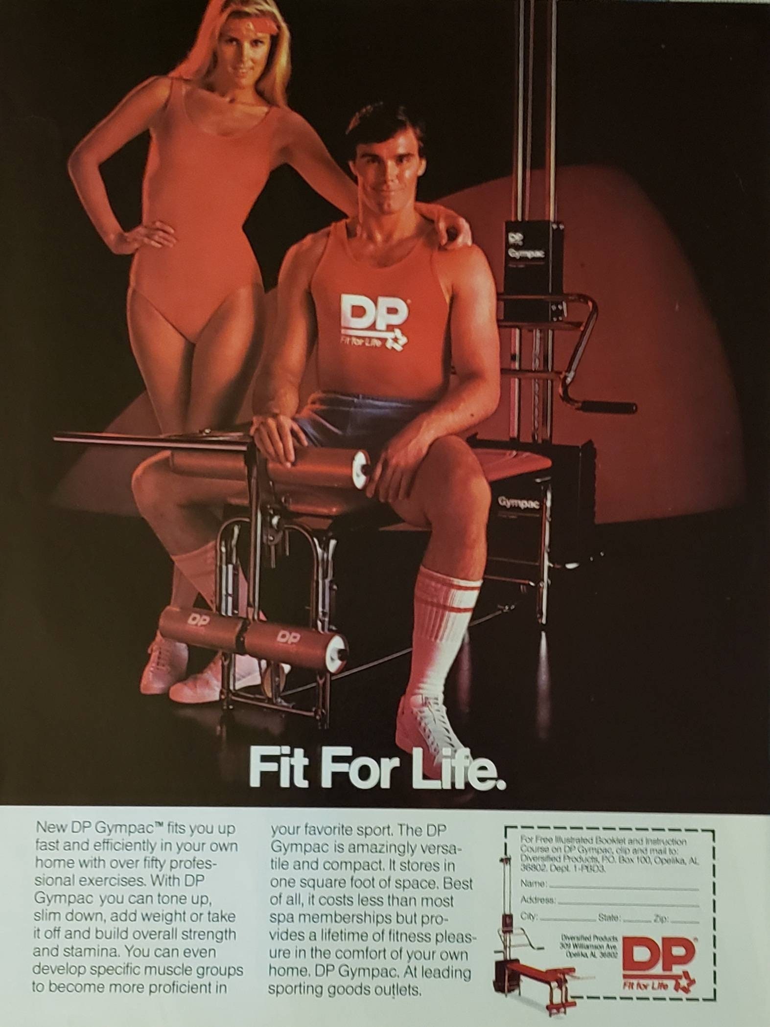 1984 DP GYMPAC Exercise Gym Equipment Fitness Vintage Print Ad
