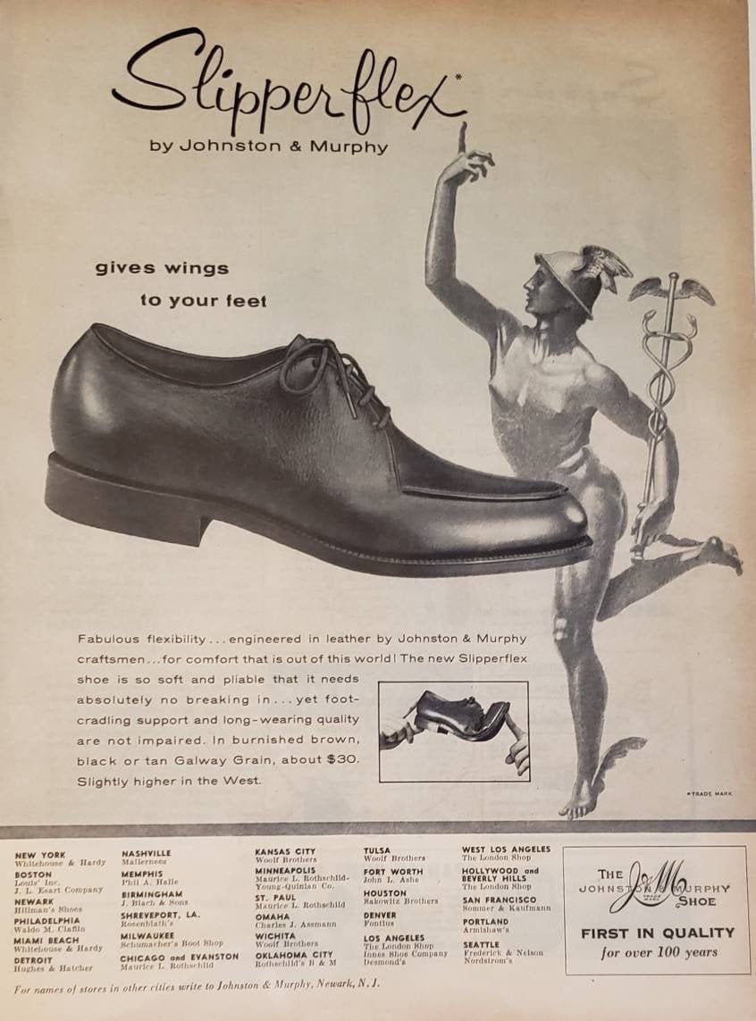 1955 JOHNSTON MURPHY Slipperflex Mens Leather Shoes Shoe - Etsy Denmark