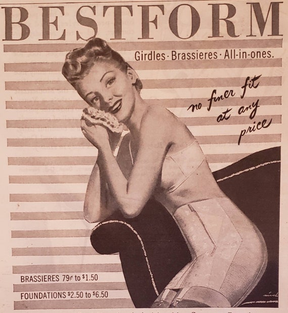 1946 BESTFORM Bras Girdles Lingerie Bra Brassiere Womens Fashion Vintage  Print Ad