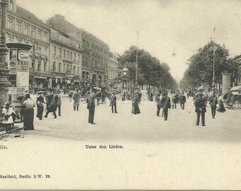 Unter den Linden - Berlin - Germany - Deutschland - Street Scene - Vintage Post Card - Digital Post Card - Digital Download - Printable