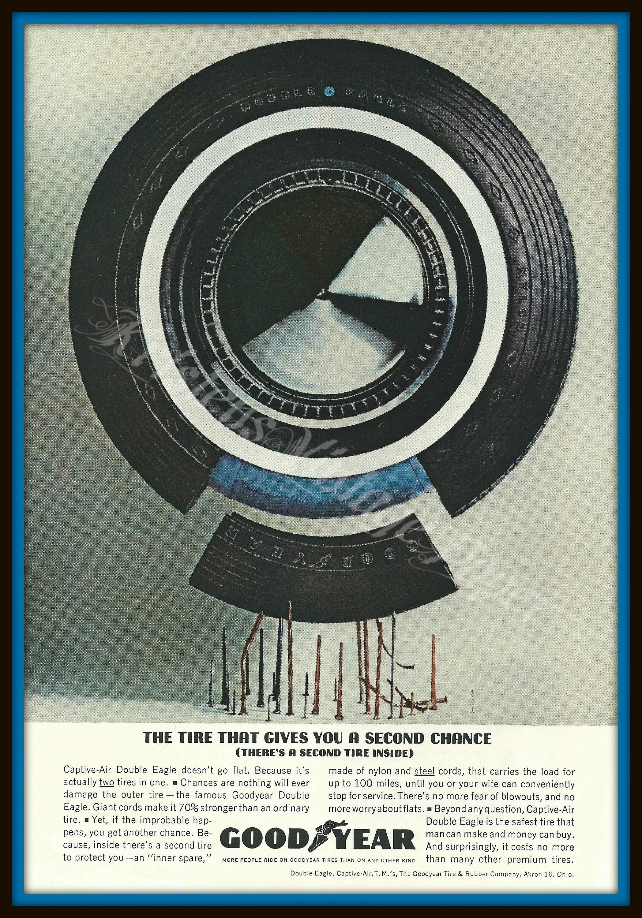 1960s Vintage Ad - Goodyear Tire - Captive-air Double Eagle