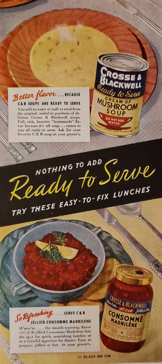 1947 ARMOUR Corned Beef Hash Canned Food Recipe C&B Crosse