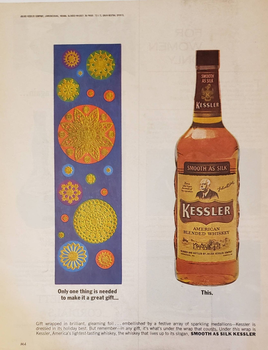 1963 KESSLER American Blended Whiskey Smooth as Silk Alcohol - Etsy