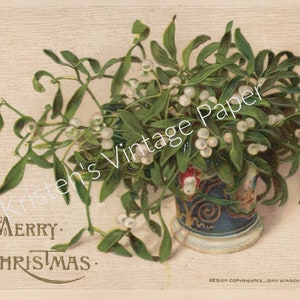 Digital Download File MERRY CHRISTMAS Digital Image File 1910s Vintage Postcard Holiday Printable Scrapbooking Collage