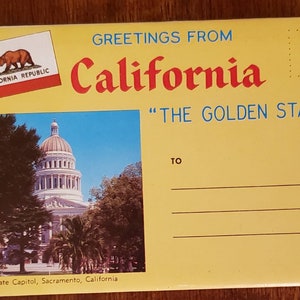 CALIFORNIE Le Golden State vintage Post Card Dossier 12 Vues