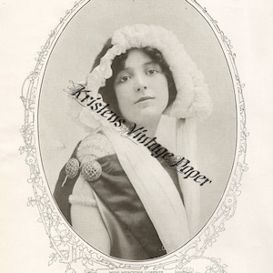 Instant Digital Download 1912 ACTRESS MERCEDES LORENZE Vintage Digital Image File Printable Scrapbooking Collage Junk Journal Crafting