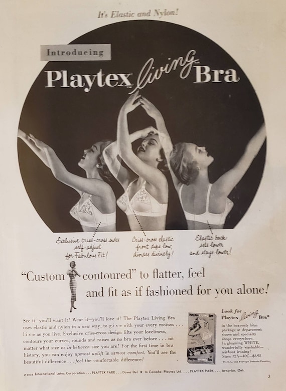 Playtex Bras, Bra, Full Page Vintage Print Ad 