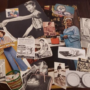 HOUSEHOLD Vintage Paper Clippings Crafting Scrapbook Junk Journal Collage Kit 162 Pieces