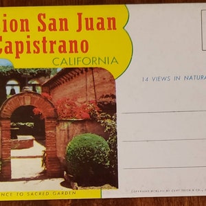 Missie San Juan Capistrano California Vintage Post Card Folder 14 Keer bekeken