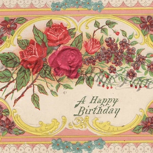 Instant Digital Download GEBURTSTAG BLUMEN ROSEN Vintage Digitale Bild Datei druckbare Scrapbooking Collage Junk Journal Crafting