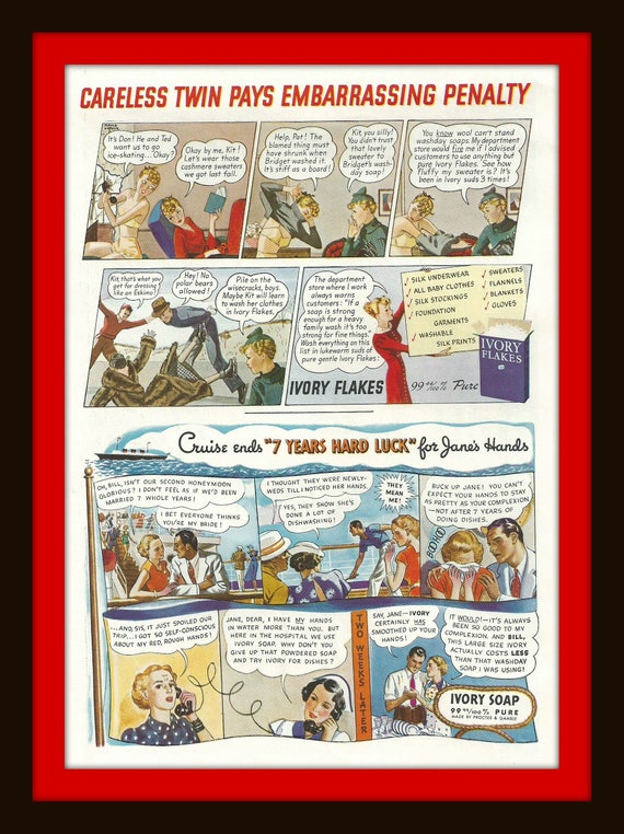 1937 Elfenbein Seife Jahrgang Ad Seife Comic Humorvoll Etsy