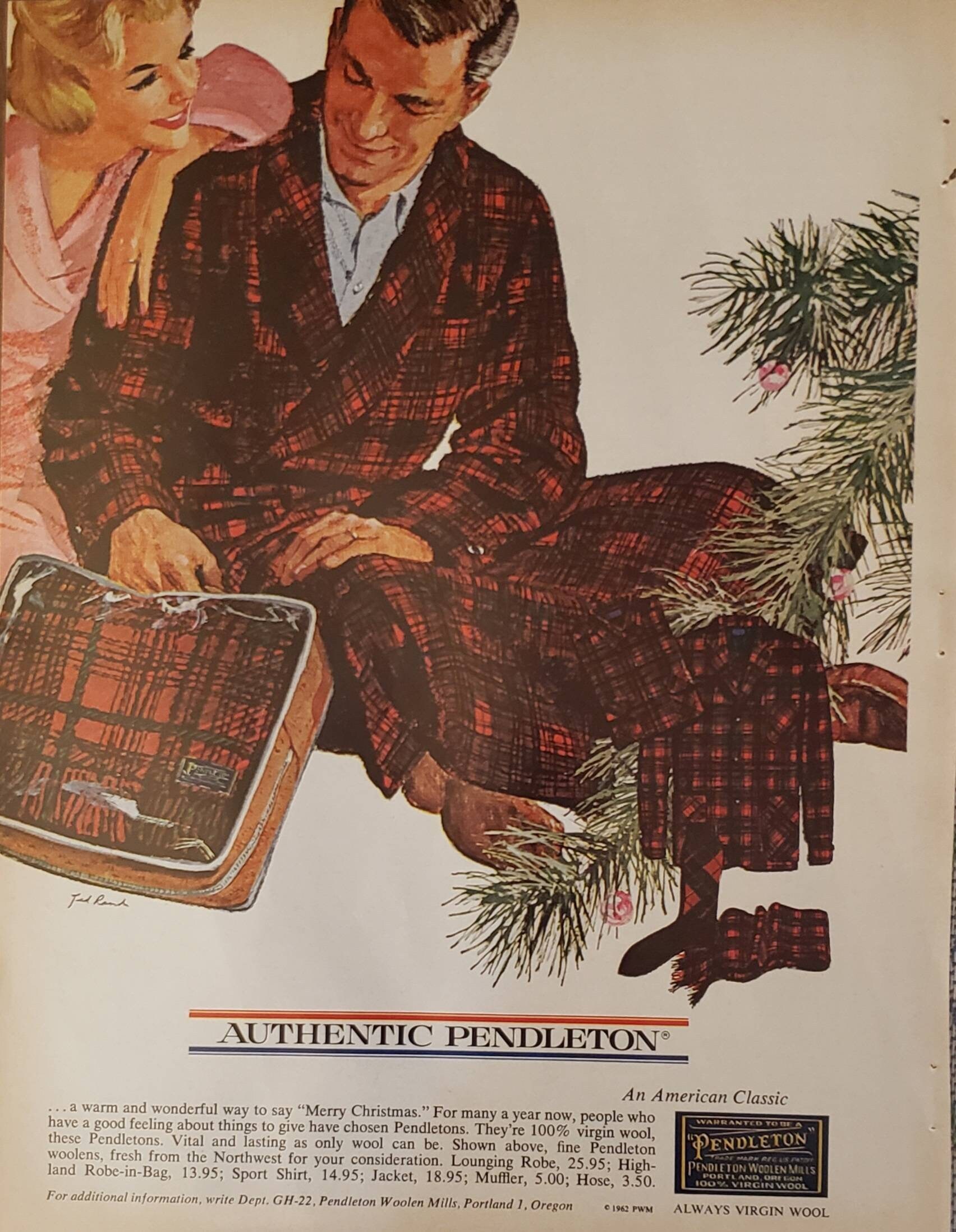 1962 PENDLETON WOOLEN MILLS Bathrobe Blanket Christmas Gift