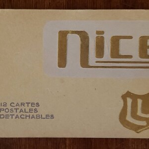 NICE FRANCE Vintage Post Card Folder 12 Detachable Sepia Foto's