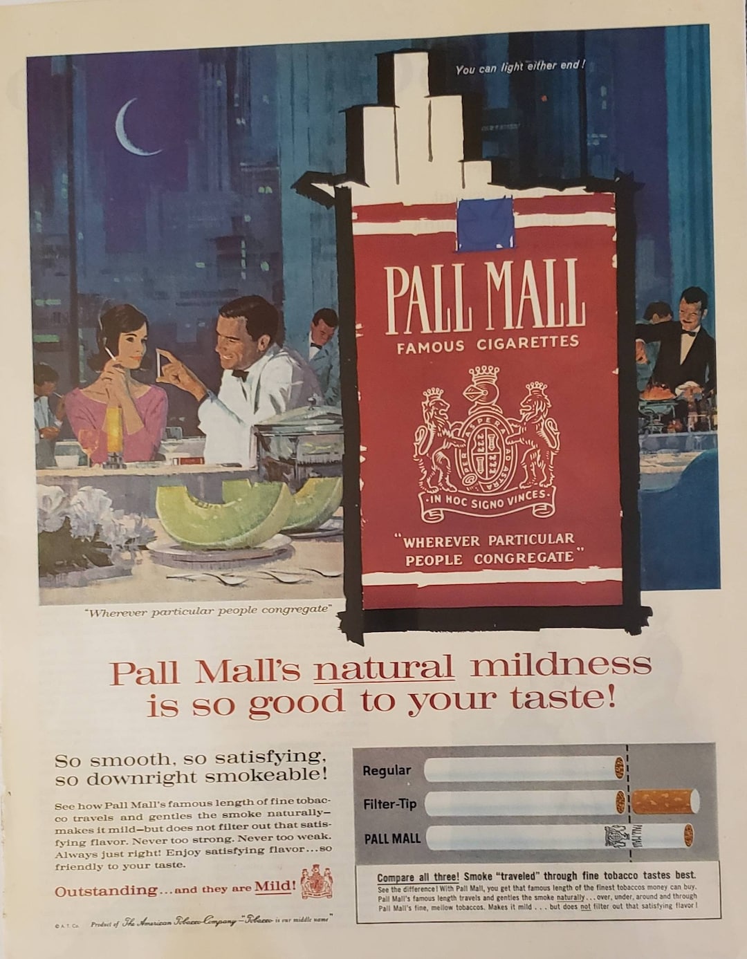 1965 PALL MALL Cigarettes Ad - You See Them Everywhere £19.35 - UK