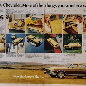 1977 CHEVROLET Chevy Caprice Classic Station Wagon Car General Motors GM Cars Automobile 2 Page Vintage Print Ad
