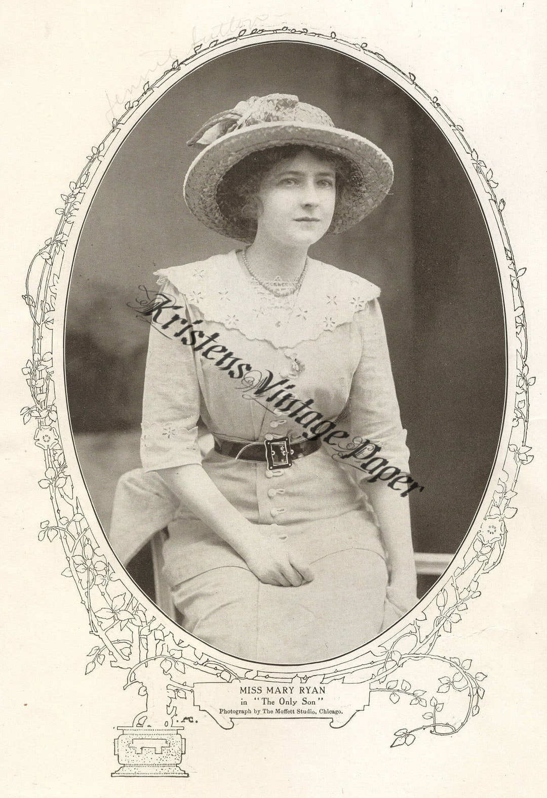 Mary Ruth Ryan Instant Digital Download 1912 ACTRESS MARY RYAN Vintage Digital Image ...