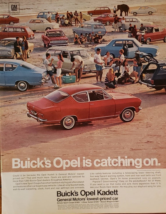 1967 BUICK Opel Kadett Car General Motors Cars Beach Scene PHILCO
