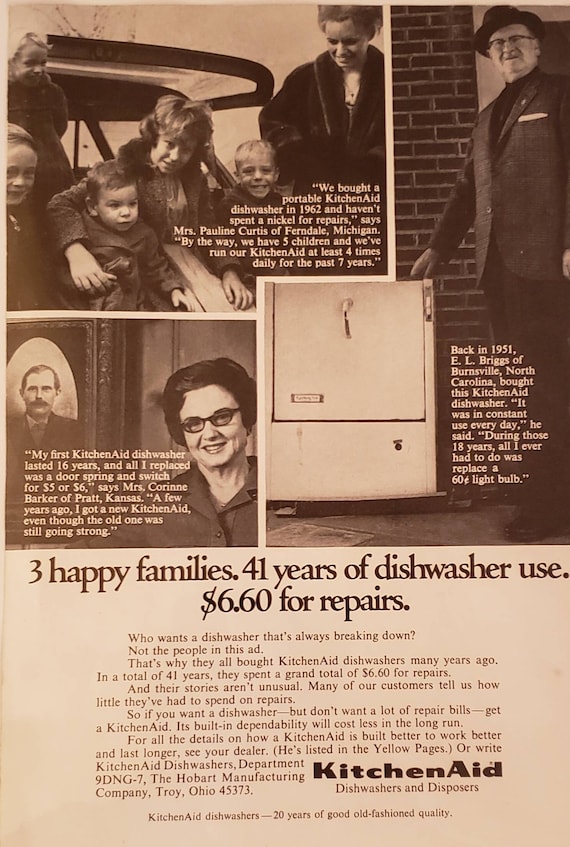 sweater trojansk hest solo 1969 Kitchenaid Dishwasher Kitchen Appliances Repair Bills - Etsy