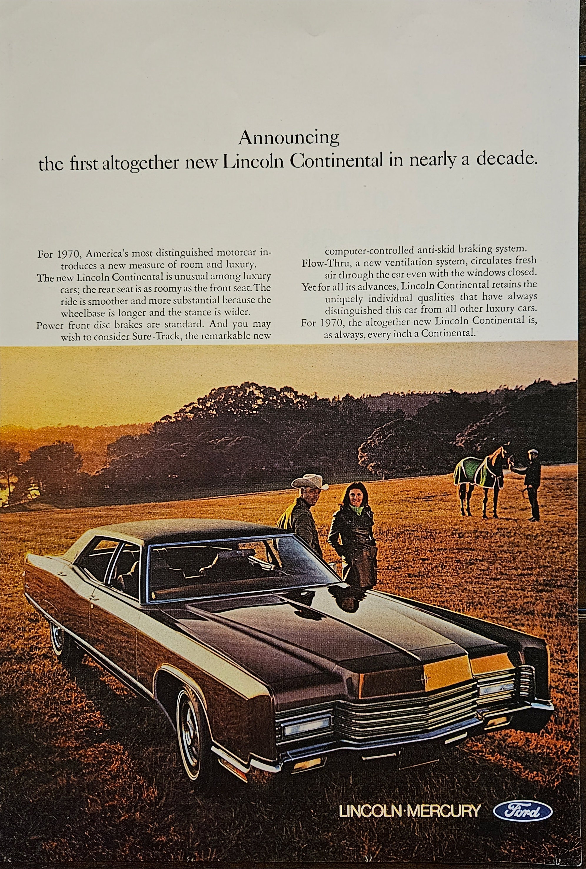1970 LINCOLN CONTINENTAL Vintage Ad, Luxury Car Lincoln Mercury