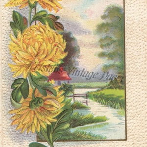 Instant Digital Download LOVE YELLOW FLOWERS Vintage Digital Image File Printable Scrapbooking Collage Junk Journal Crafting