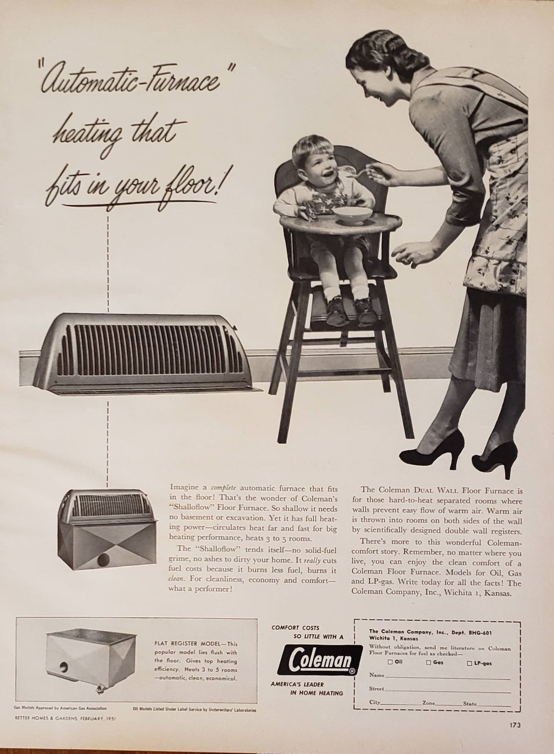1951 COLEMAN Shalloflow Automatic Floor Furnace Home Heating - Etsy Canada