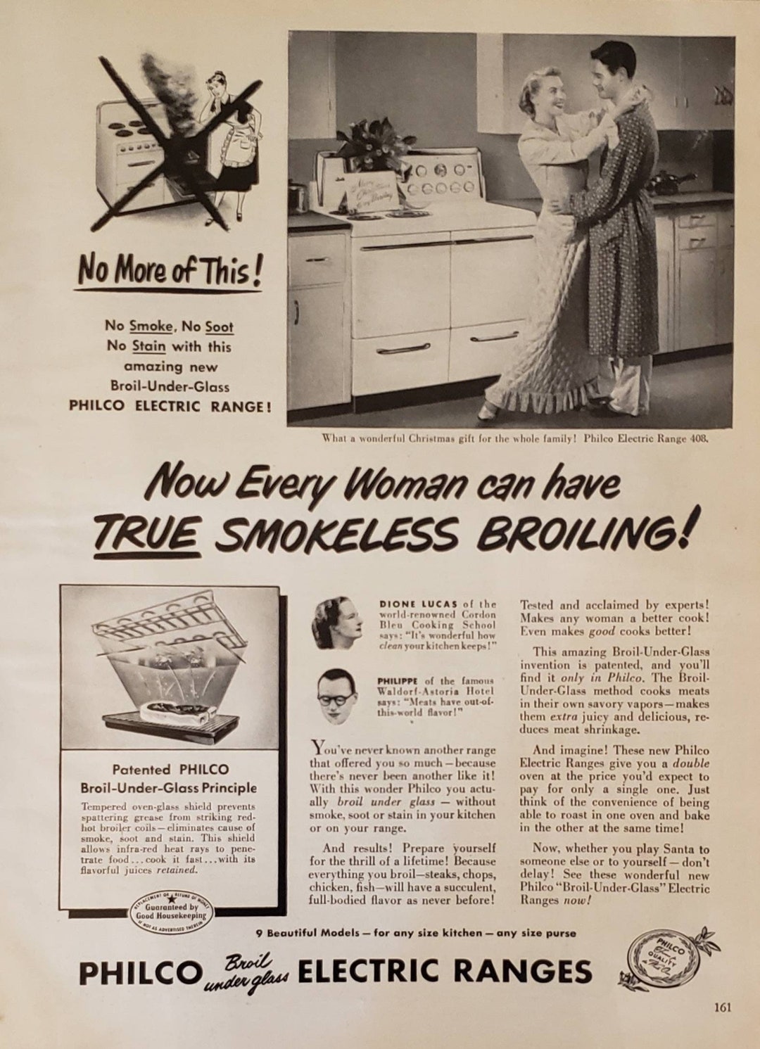1950 PHILCO Electric Ranges Oven Stove Broiler Smokeless Broiling