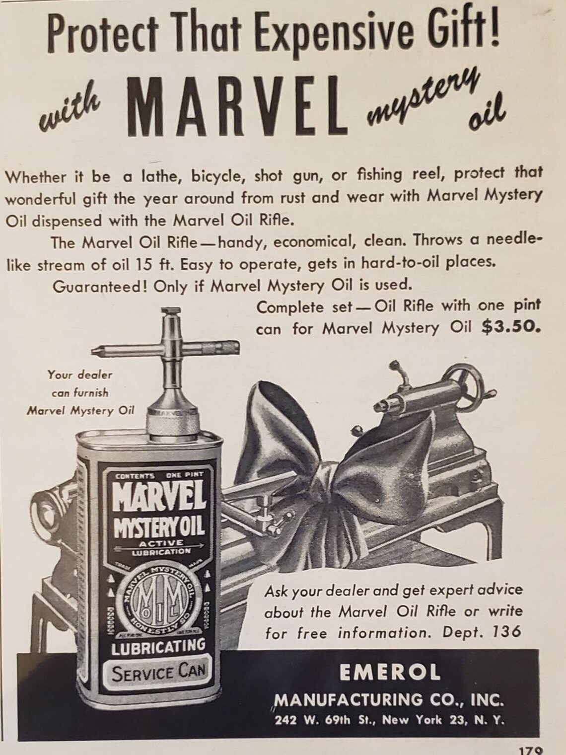 1950 MARVEL MYSTERY OIL Can Rifle Dispenser Tools Emerol Etsy