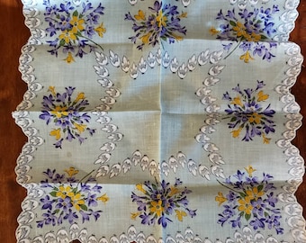 Vintage Floral Print Handkerchief