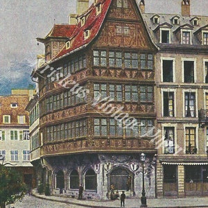 Estrasburgo - Estrasburgo - França - Alemanha - Europa - Cartão postal vintage - Cartão postal DIGITAL - Download digital - Cartão postal imprimível - 1900