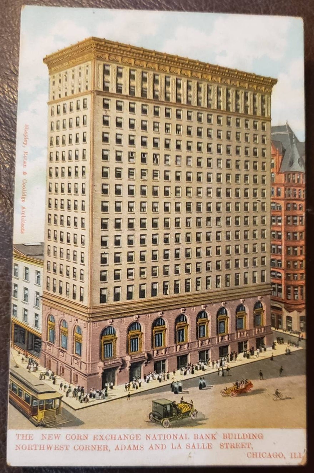 1908 CHICAGO IL Illinois New Corn Exchange National Bank Building Adams ...