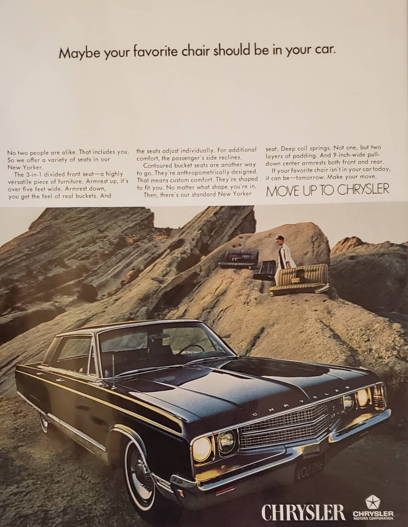 1968 CHRYSLER NEW YORKER 4 Door Hardtop Car Favorite Chair Auto