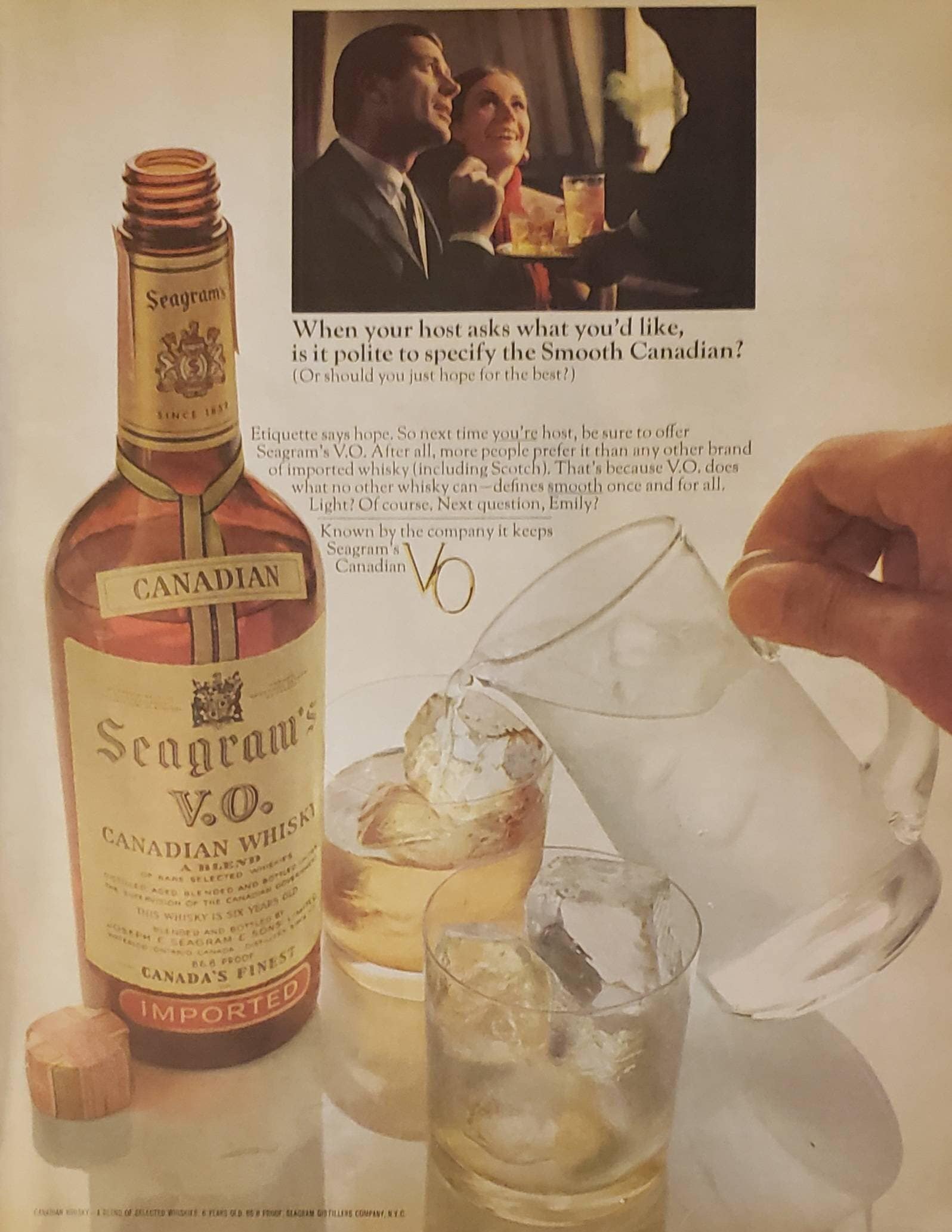 1967 SEAGRAM'S VO Canadian Whisky Alcohol Drink Vintage Etsy