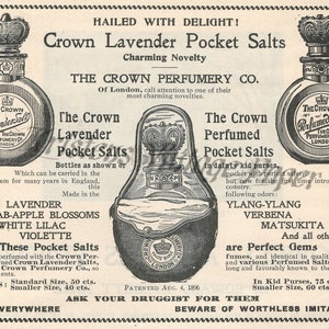 Instant Digital Download 1896 POCKET SALTS FRAGRANCE Vintage Ad Digital Image File Printable Scrapbooking Collage Junk Journal Crafting