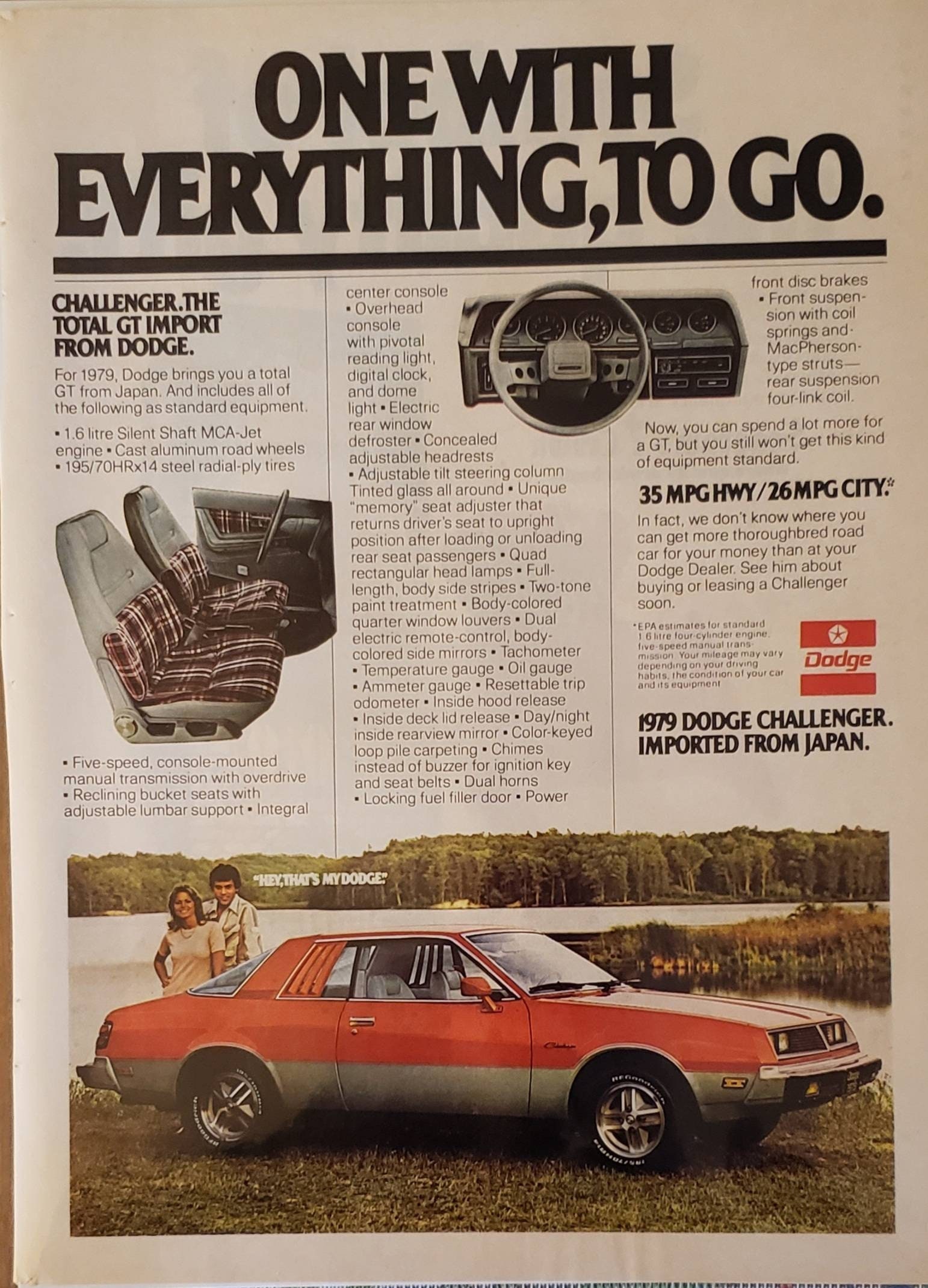 コレクション challenger  postcard 1979 DODGE CHALLENGER GT Red Car Japan Import Vehicle Auto