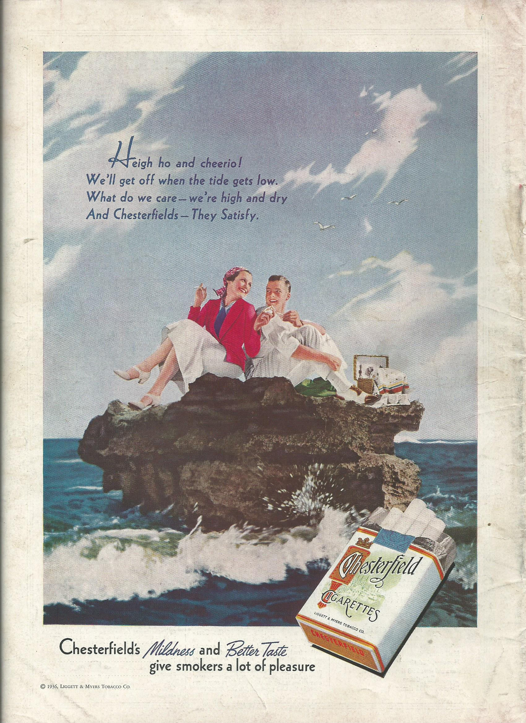 chester fields cigarette - pack of "Chesterfield" cigarettes ORIG VINTAGE 1950 CHESTERFIELD CIGARETTES