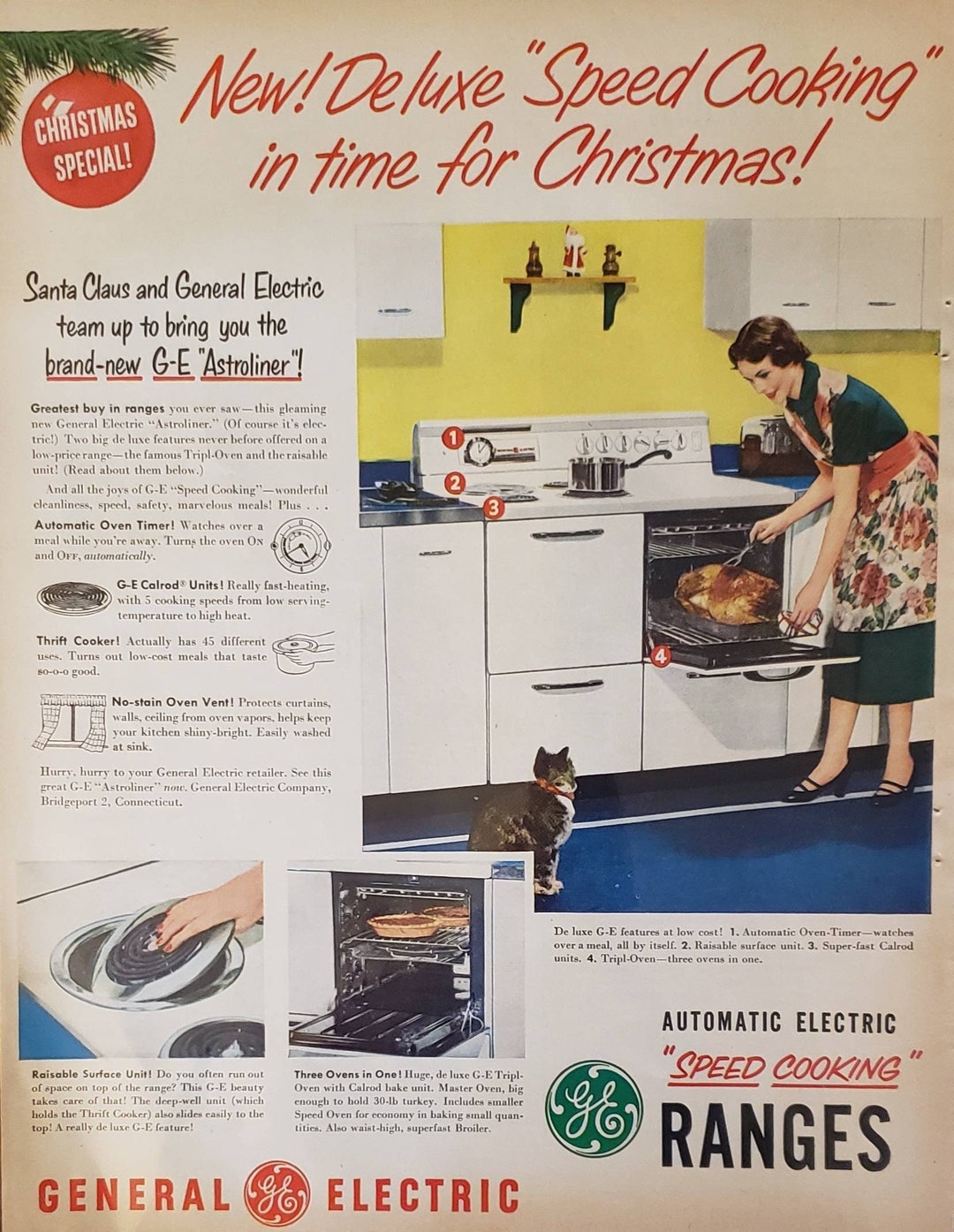 1950 General Electric GE Astroliner Speed Cooking Ranges Stove Oven
