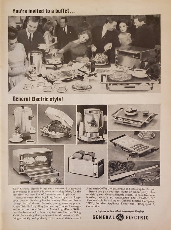 1963 General Electric GE Entertainment Appliances Dinner Party