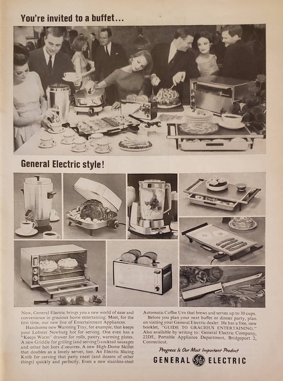 1963 General Electric GE Entertainment Appliances Dinner Party