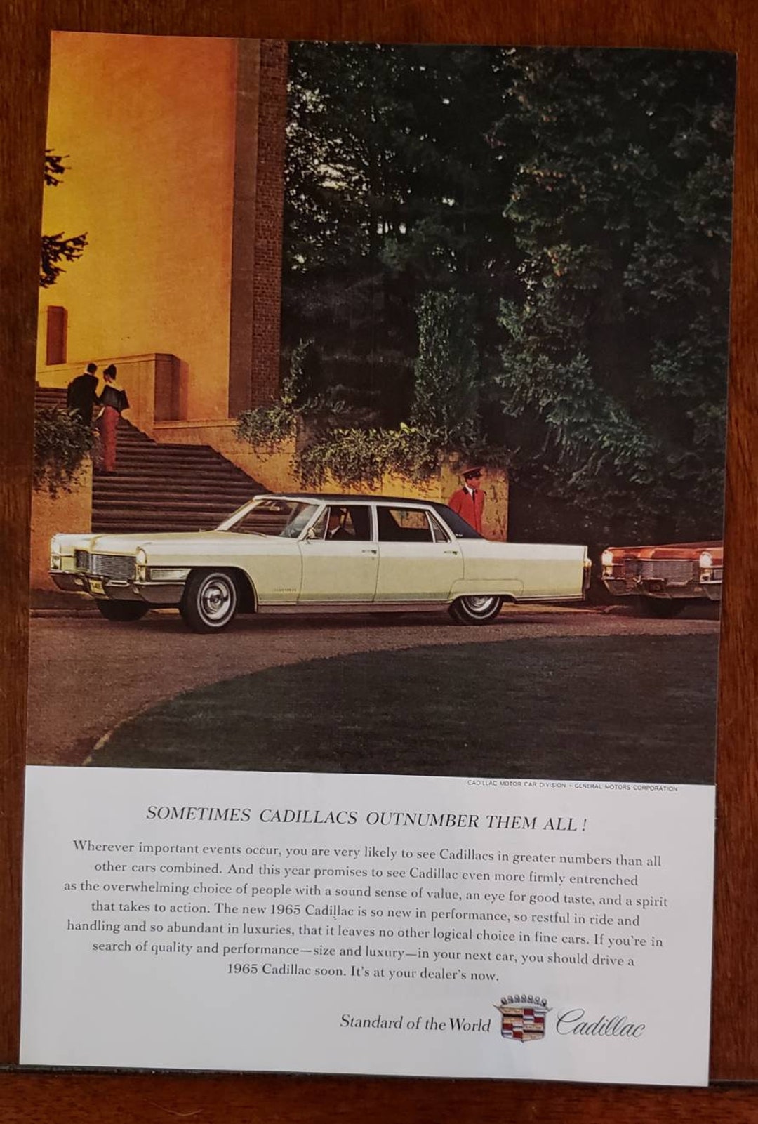 1965 CADILLAC Car Luxury GM Cars Auto Vintage Print Ad 