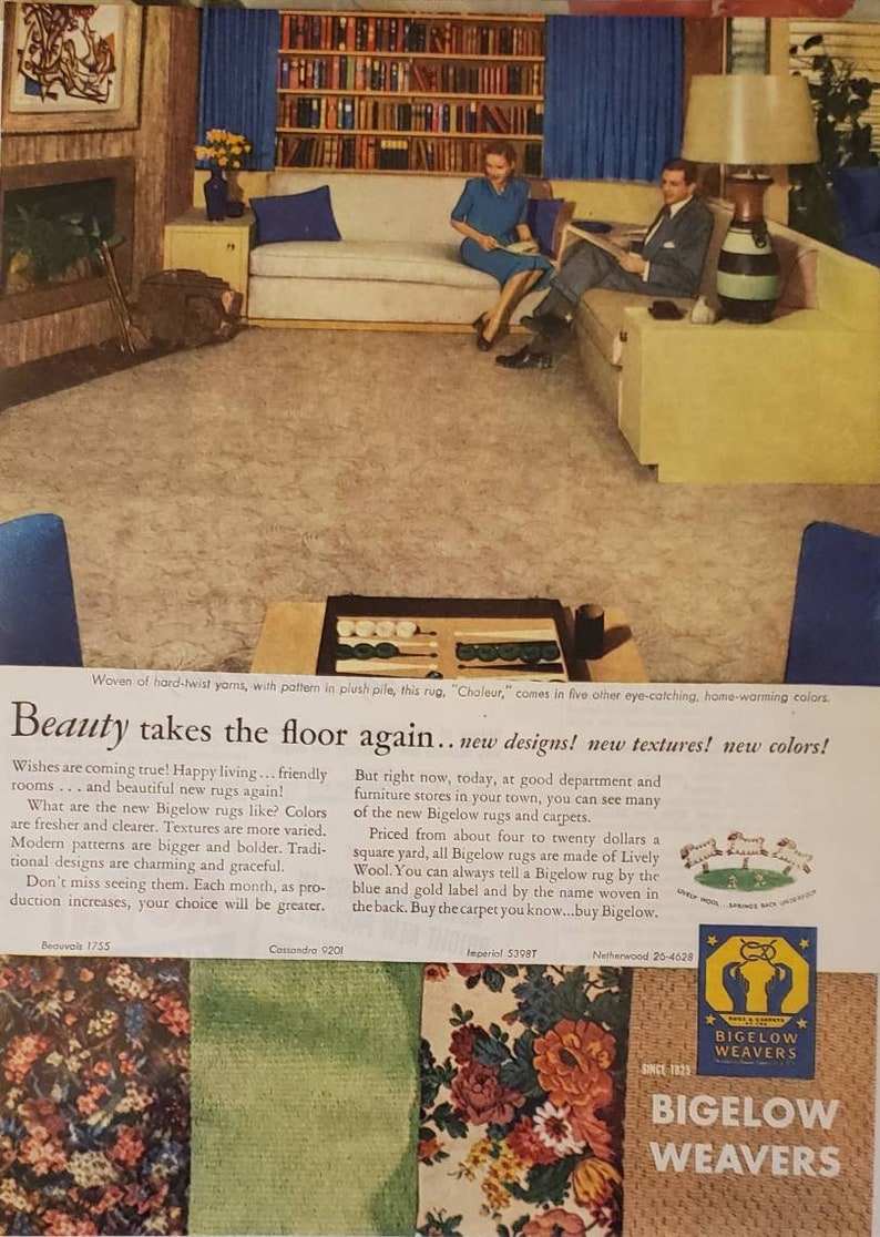 1946 BIGELOW WEAVERS Floor Coverings Rug Rugs Carpet Carpeting Home ...