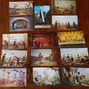 Lot de 14 cartes postales anciennes Le Mémorial Prince de la Paix Silver Springs FL Florida Chapel Sculptures chrétiennes Jésus