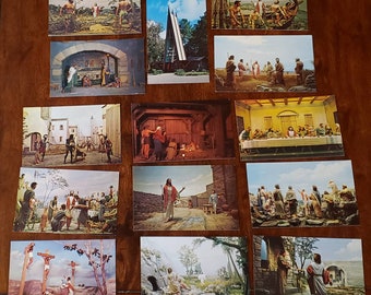 Lot of 14 Vintage Post Cards The Prince of Peace Memorial Silver Springs FL Florida Chapel  Christian Sculptures Jesus