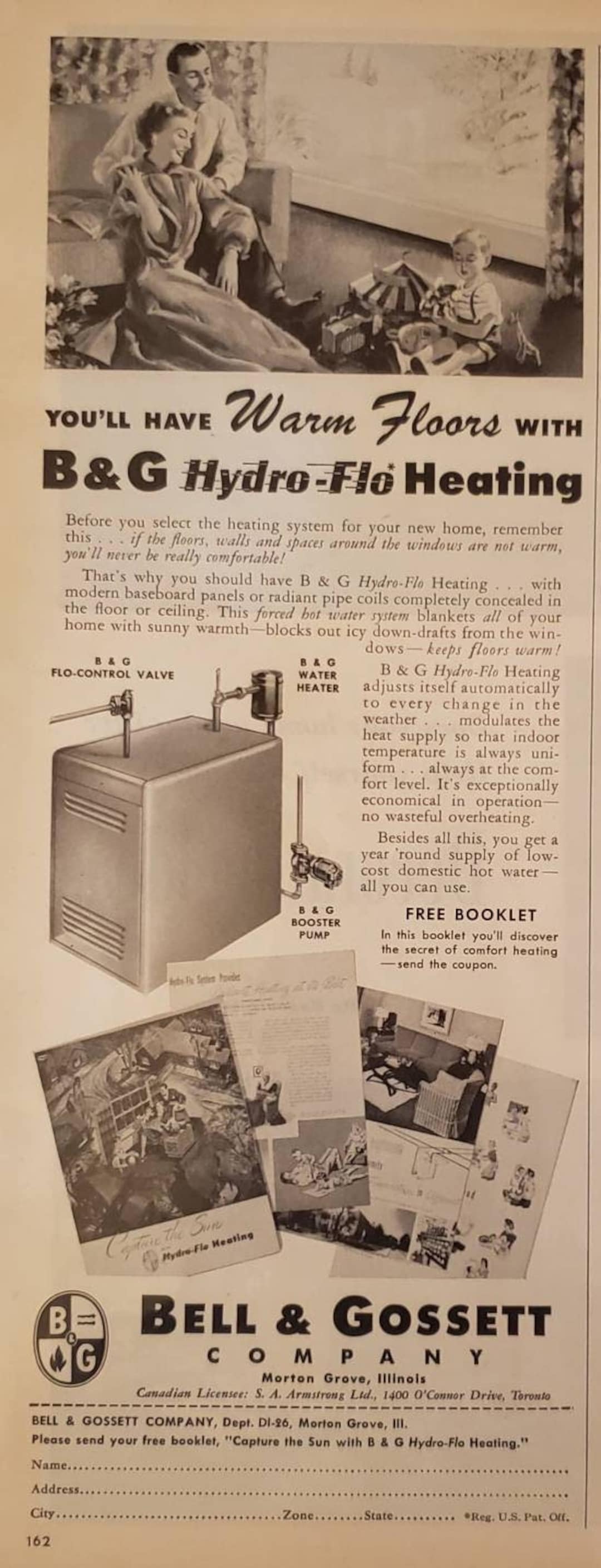 Buy 1954 BELL & GOSSETT Hydro Flo Heating System Forced Hot Water System  Vintage Print Ad Online in India 