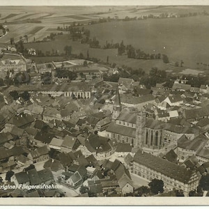 Munnerstadt Allemagne - Vue aérienne - Carte postale vintage - Allemand - Bavière - Vue d’avion, Carte postale photo réelle - Deutschland - Bayern