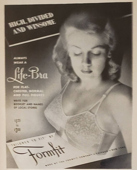 1943 FORMFIT Life Bra Lencería Mujer Brassiere Moda Guerra Mundial