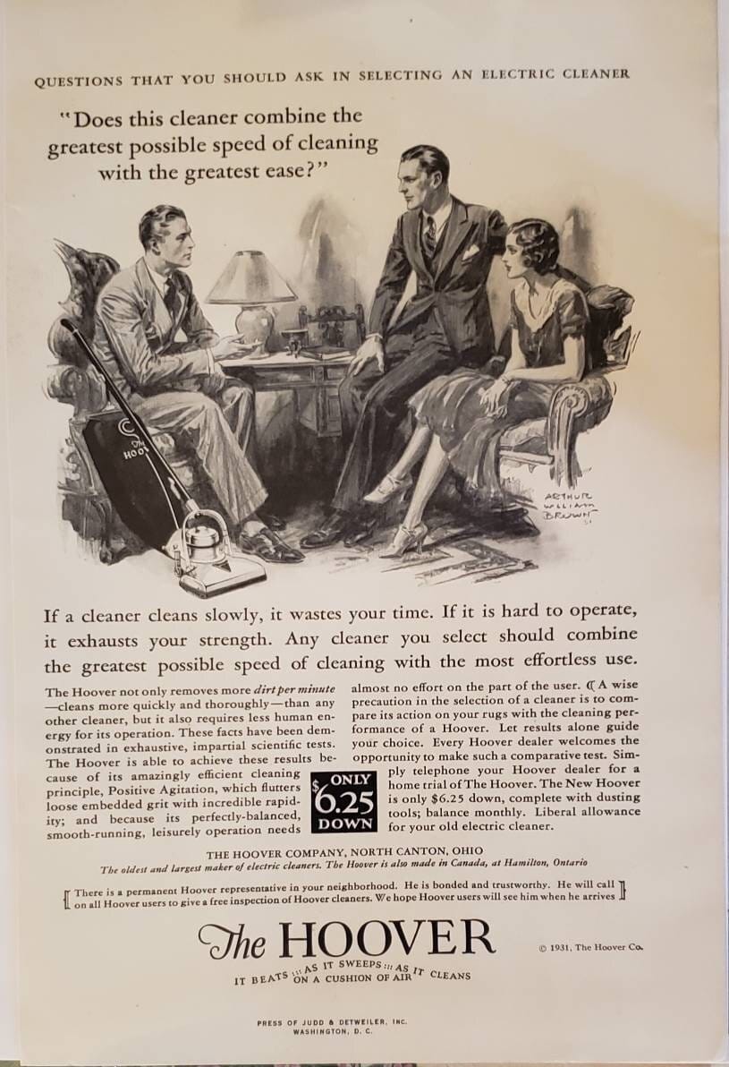 1931 HOOVER Vacuum Cleaner Salesman Home Cleaning Vintage Etsy