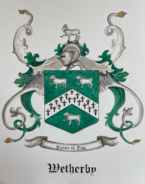 COAT OF ARMS. Family Seal Family Crest Handpainted Etsy