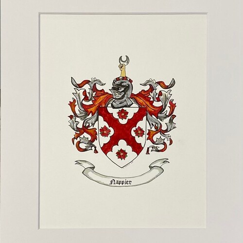 Shops COAT OF ARMS. Family Seal, Family Crest, Hand-Painted