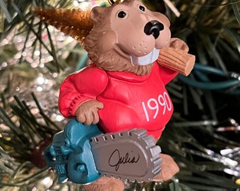 Vintage 1990 Hallmark Happy Woodcutter Ornament-Please Read Description